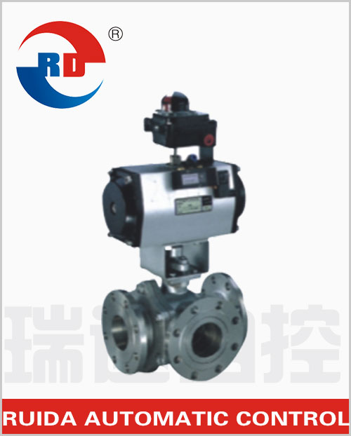 Pneumatic Flanged Three-Way Ball Valve Q645F — PVPeW 2026