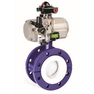 Pneumatic Fluoropolymer-Lined Control Butterfly Valve — PVPeW 2026