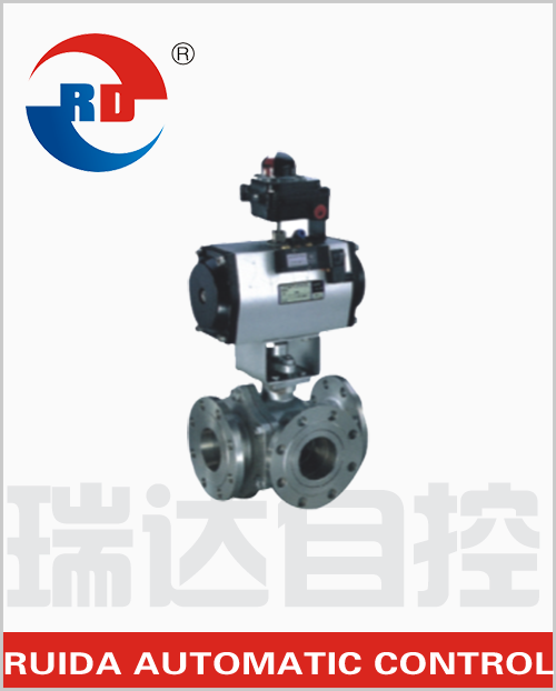 Pneumatic Flanged Three-Way Ball Valve — PVPeW 2026
