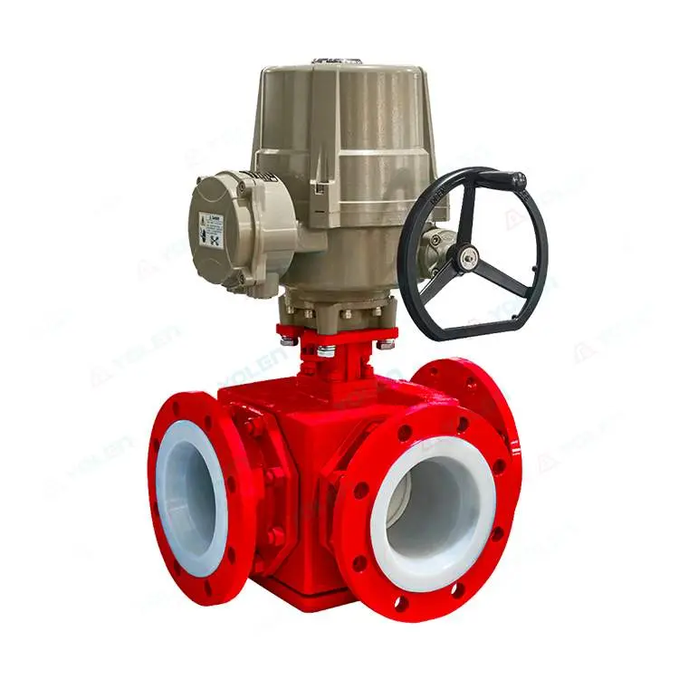 Industrial Valve -Q945 Electric-Actuated Fluoropolymer-Lined Three-Way Ball Valve — PVPeW 2026