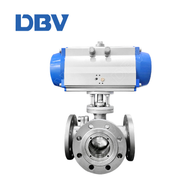 Tee-Pattern Pneumatic Three-Way Flanged Stainless Steel Ball Valve — PVPeW 2026