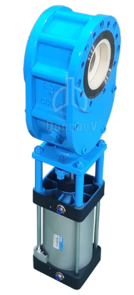 Thin-type Pneumatic Ceramic Double Gate Valve — PVPeW 2026