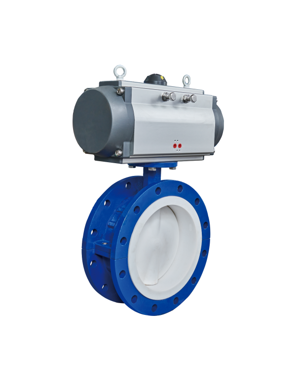 Pneumatic Fluorine-lined Butterfly Valve, Flanged Type — PVPeW 2026