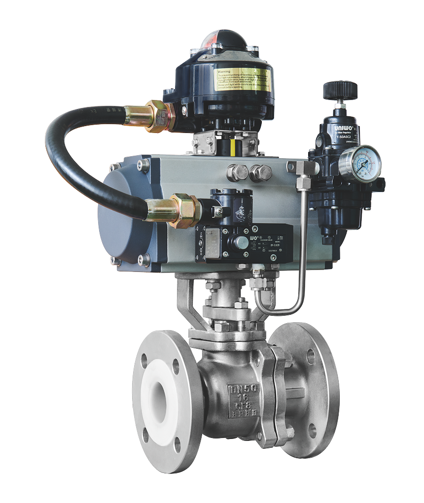 Fluorine-coated pneumatic ball valve — PVPeW 2026